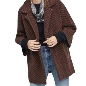 Moth Anthropologie Paloma Chevron Coccoon Coat Women's Sz Mediun